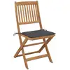 Image de vidaXL Chaises de jardin pliantes 4 pièces avec coussins en bois massif d'acacia