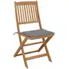 Image de vidaXL Chaises de jardin pliantes 4 pièces avec coussins en bois massif d'acacia