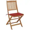 Image de vidaXL Chaises de jardin pliantes 4 pièces avec coussins en bois massif d'acacia