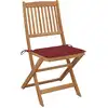 Image de vidaXL Chaises de jardin pliantes 4 pièces avec coussins en bois massif d'acacia