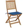 Image de vidaXL Chaises de jardin pliantes 4 pièces avec coussins en bois massif d'acacia