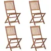 Image de vidaXL Chaises de jardin pliantes 4 pièces avec coussins en bois massif d'acacia