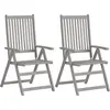 Image de vidaXL Chaises de jardin réglables 2 pcs. avec coussins en bois massif d'acacia