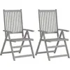 Image de vidaXL Chaises de jardin réglables 2 pcs. avec coussins en bois massif d'acacia