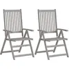 Image de vidaXL Chaises de jardin réglables 2 pcs. avec coussins en bois massif d'acacia
