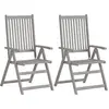 Image de vidaXL Chaises de jardin réglables 2 pcs. avec coussins en bois massif d'acacia