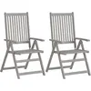 Image de vidaXL Chaises de jardin réglables 2 pcs. avec coussins en bois massif d'acacia