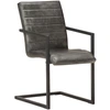 Image de vidaXL Chaise cantilever 4 pcs. Gris Cuir véritable