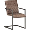 Image de vidaXL Chaise cantilever 6 pcs. Marron Cuir véritable