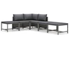 Image de vidaXL Ensemble salon de jardin 6 pièces avec coussins Poly rotin gris