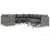 Image de vidaXL 9-plg. Set de salon de jardin avec baisers Poly Rattan Grau