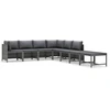 Image de vidaXL Ensemble salon de jardin 8 pièces avec coussins Poly rotin gris