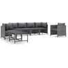 Image de vidaXL Ensemble salon de jardin 8 pièces avec coussins Poly rotin gris
