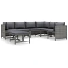 Image de vidaXL Ensemble salon de jardin 8 pièces avec coussins Poly rotin gris