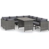 Image de vidaXL 9-plg. Set de salon de jardin avec baisers Poly Rattan Grau