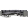 Image de vidaXL 9-plg. Set de salon de jardin avec baisers Poly Rattan Grau