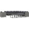 Image de vidaXL Ensemble salon de jardin 12 pièces avec coussins Poly rotin gris