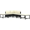 Image de vidaXL Ensemble salon de jardin 6 pièces avec coussins Poly rotin noir