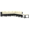 Image de vidaXL Ensemble de jardin lounge 8 pièces avec coussins Poly rotin noir