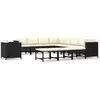 Image de vidaXL Ensemble salon de jardin 12 pièces avec coussins Poly rotin noir