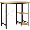Image de vidaXL Table d'ordinateur noir et chêne clair 80x40x72 cm MDF et métal