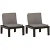 Image de vidaXL Chaises de jardin avec coussins 2 pcs. Plastique gris