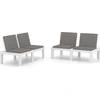 Image de vidaXL Bancs de jardin avec coussins 2 pcs. Plastique blanc