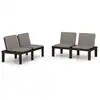 Image de vidaXL Bancs de jardin avec coussins 2 pcs. Plastique Gris