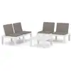 Image de vidaXL Ensemble salon de jardin 3 pièces avec coussins plastique blanc
