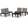 Image de vidaXL Ensemble salon de jardin 3 pièces avec coussins plastique gris
