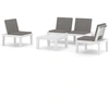 Image de vidaXL Ensemble salon de jardin 4 pièces avec coussins plastique blanc