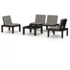 Image de vidaXL Ensemble salon de jardin 4 pièces avec coussins plastique gris