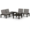 Image de vidaXL Ensemble salon de jardin 4 pièces avec coussins plastique gris