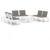 Image de vidaXL Ensemble salon de jardin 6 pièces avec coussins plastique blanc