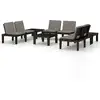Image de vidaXL Ensemble salon de jardin 6 pièces avec coussins plastique gris
