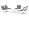 Image de vidaXL Ensemble salon de jardin 4 pièces avec coussins plastique blanc