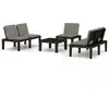 Image de vidaXL Ensemble salon de jardin 4 pièces avec coussins plastique gris