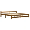 Image de vidaXL Lit en bois massif pin brun miel 200x200 cm