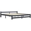 Image de vidaXL Lit en bois massif pin gris foncé 200x200 cm