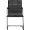Image de vidaXL Chaise cantilever 4 pièces noir cuir véritable