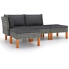 Image de vidaXL Ensemble salon de jardin 4 pièces avec coussins Poly rotin gris