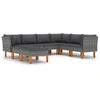 Image de vidaXL Ensemble salon de jardin 8 pièces avec coussins Poly rotin gris