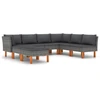 Image de vidaXL Ensemble salon de jardin 8 pièces avec coussins Poly rotin gris