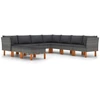Image de vidaXL 9-plg. Set de salon de jardin avec baisers Poly Rattan Grau
