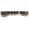 Image de vidaXL Ensemble salon de jardin 10 pièces avec coussins Poly rotin gris