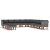 Image de vidaXL Ensemble salon de jardin 12 pièces avec coussins Poly rotin gris