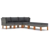 Image de vidaXL Ensemble salon de jardin 6 pièces avec coussins Poly rotin gris