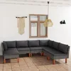 Image de vidaXL Ensemble de jardin lounge 8 pièces avec coussins Poly rotin noir