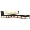 Image de vidaXL Ensemble salon de jardin 6 pièces avec coussins Poly rotin noir