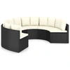 Image de vidaXL Ensemble de salon de jardin 6 pièces avec coussins Poly rotin noir